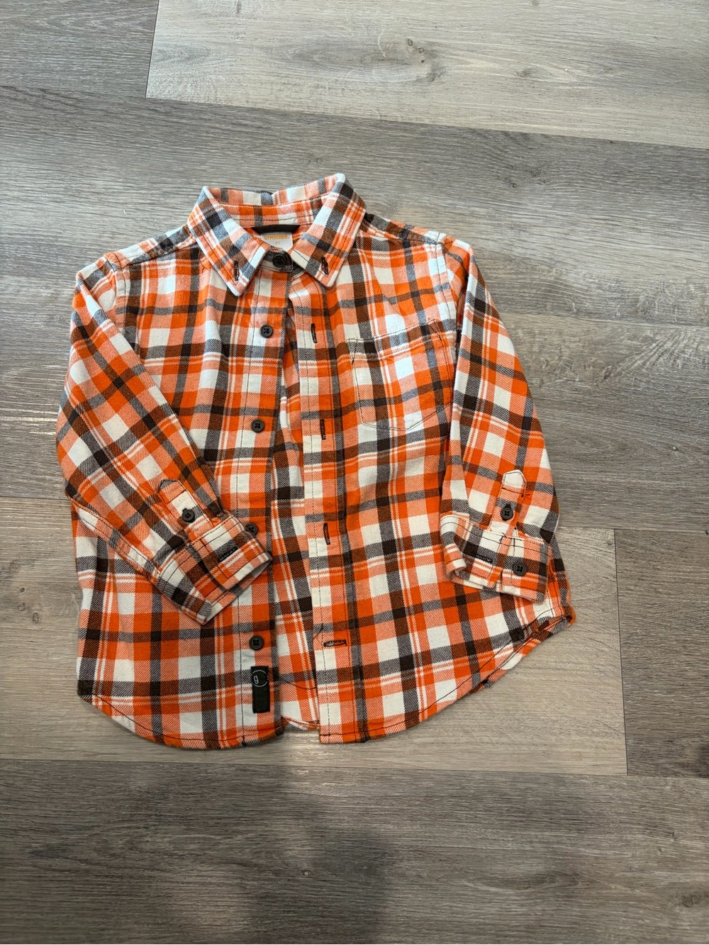 Gymboree Orange, White & Brown Plaid Button-Up Shirt